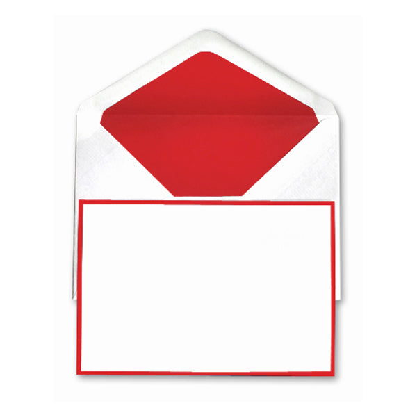 Bi-Color Stationery Set - Laid Finish - 4" x 6" - White / Red | Atlas Stationers.