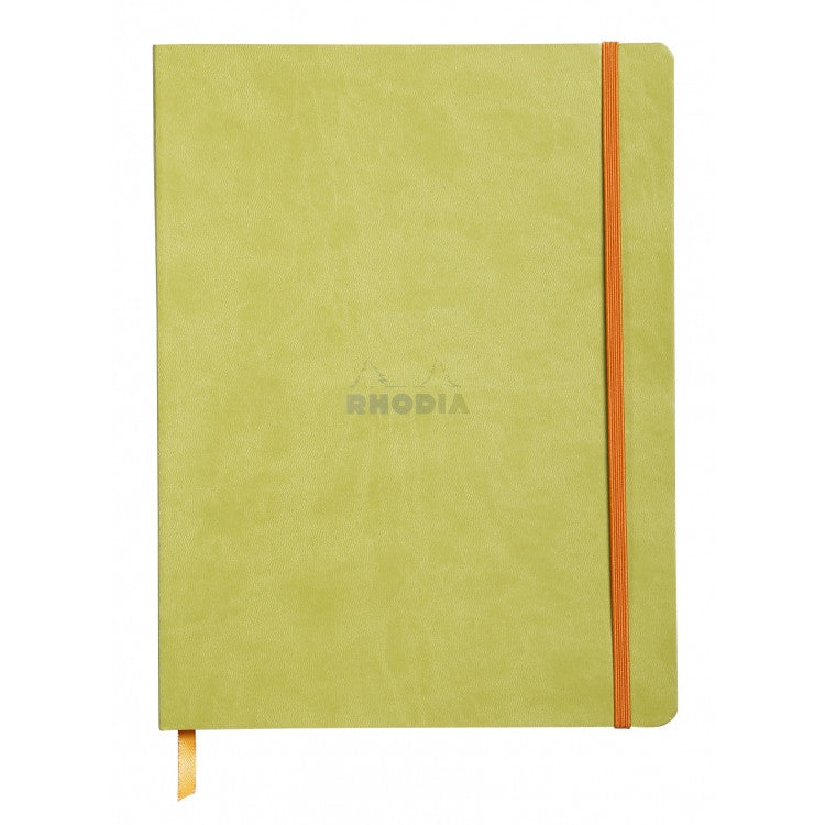 Rhodia Rhodiarama Soft Cover 7 1/2" x 9 7/8" Notebook - Dot - Anise | Atlas Stationers.