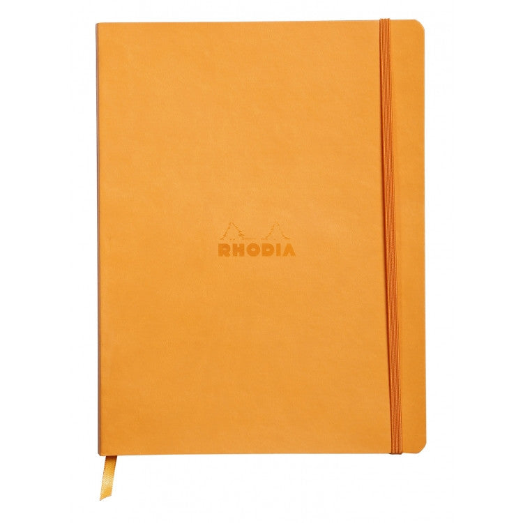 Rhodia Rhodiarama Soft Cover 7 1/2" x 9 7/8" Notebook - Dot - Orange | Atlas Stationers.