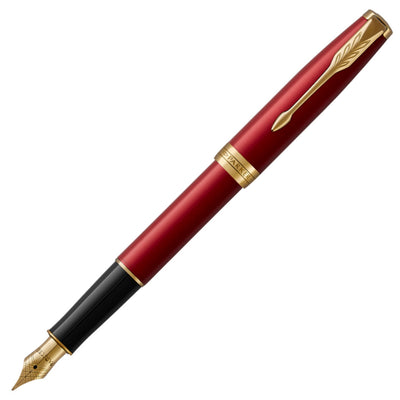 Parker Sonnet Fountain Pen - Lacquered Red with Gold Trim | Atlas Stationers.