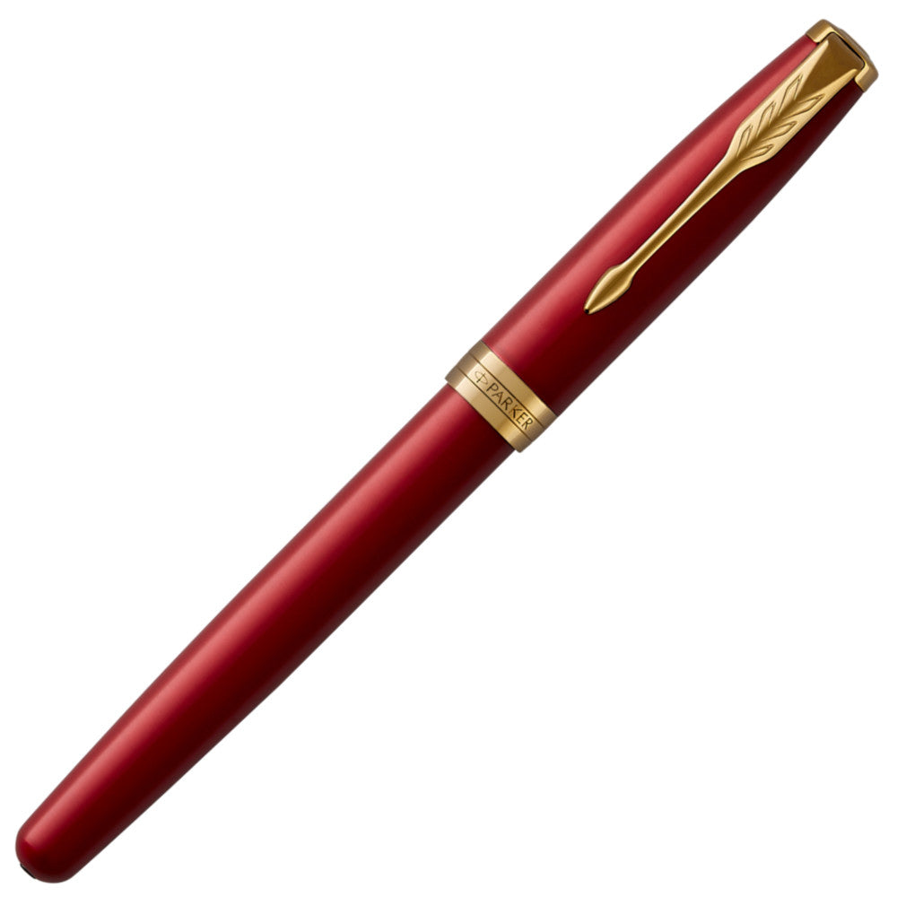 Parker Sonnet Fountain Pen - Lacquered Red with Gold Trim – Atlas