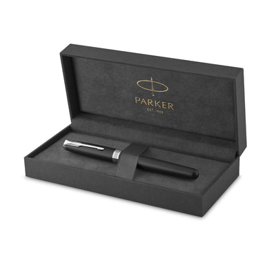 Parker Sonnet Rollerball Pen - Matte Black with Chrome Trim | Atlas Stationers.
