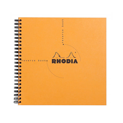 Rhodia Reverse Book - Graph 80 sheets - 8 1/4 x 8 1/4 - Orange cover | Atlas Stationers.