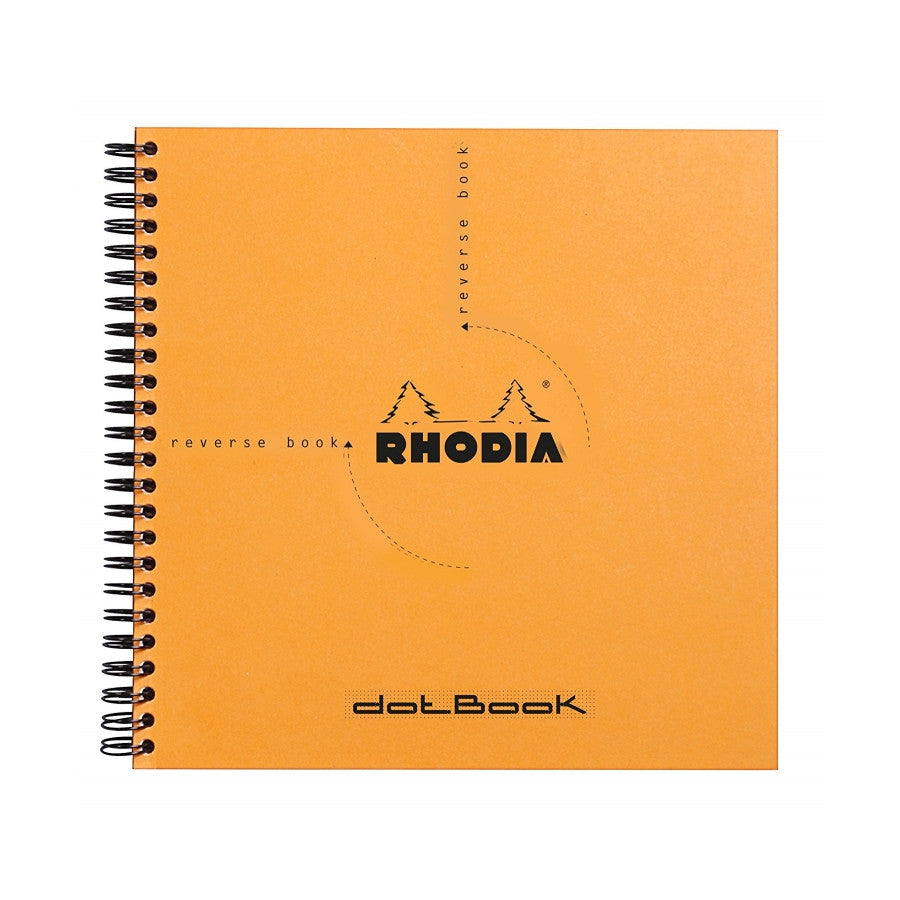 Rhodia Reverse Book - Dot 80 sheets - 8 1/4 x 8 1/4 - Orange cover | Atlas Stationers.
