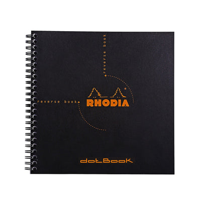Rhodia Reverse Book - Dot 80 sheets - 8 1/4 x 8 1/4 - Black cover | Atlas Stationers.