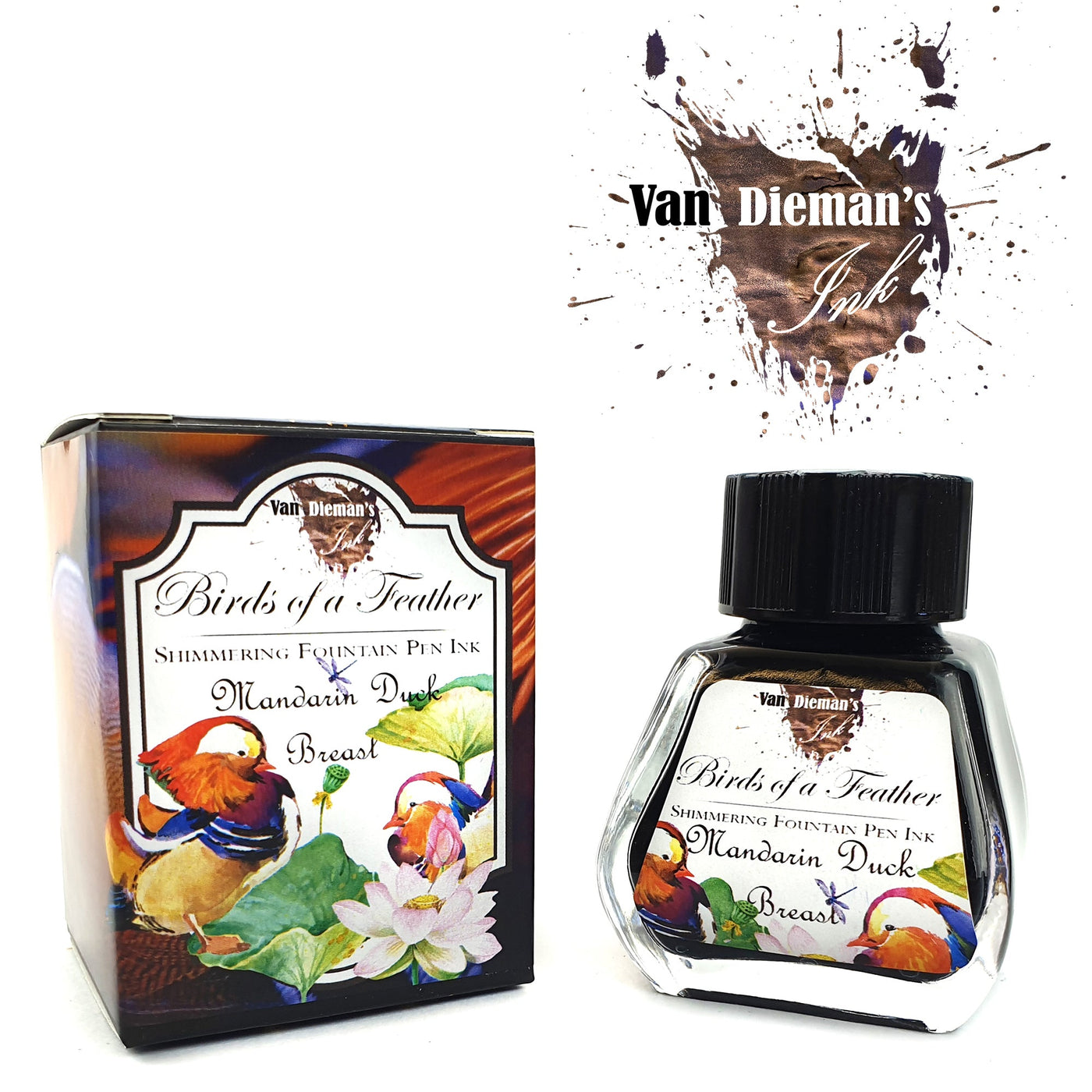 Van Dieman's Birds of a Feather - Mandarin Duck Breast - Shimmering 30ml Bottled Ink