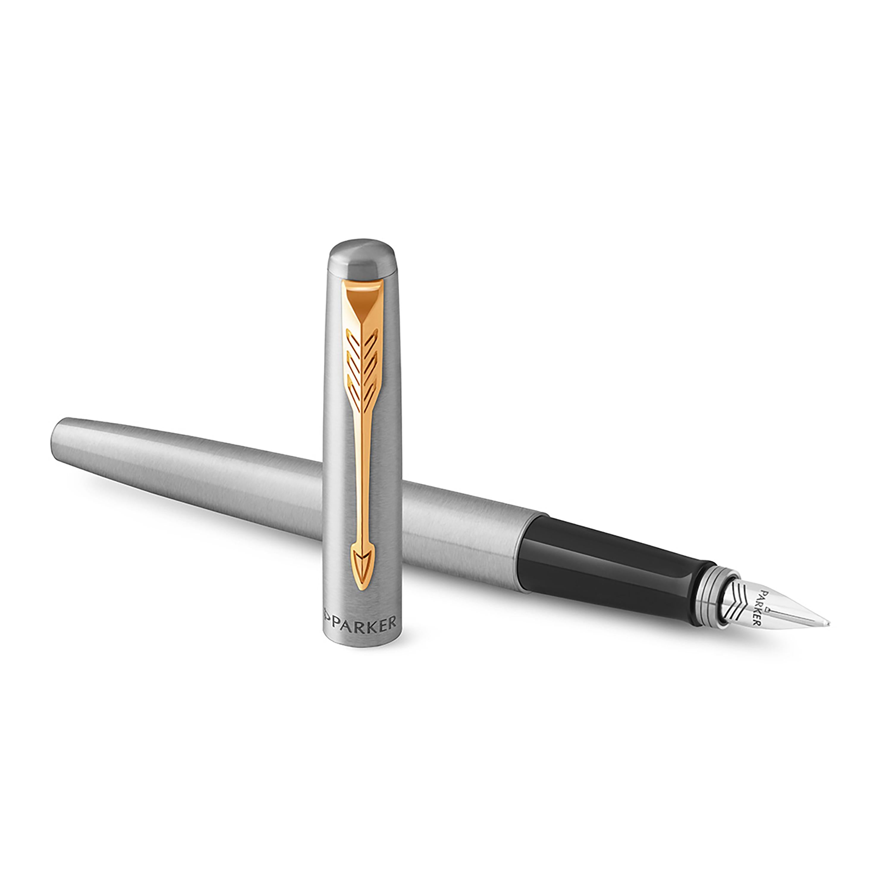 Parker Jotter Fountain Pen - Stainless Steel with Gold Trim