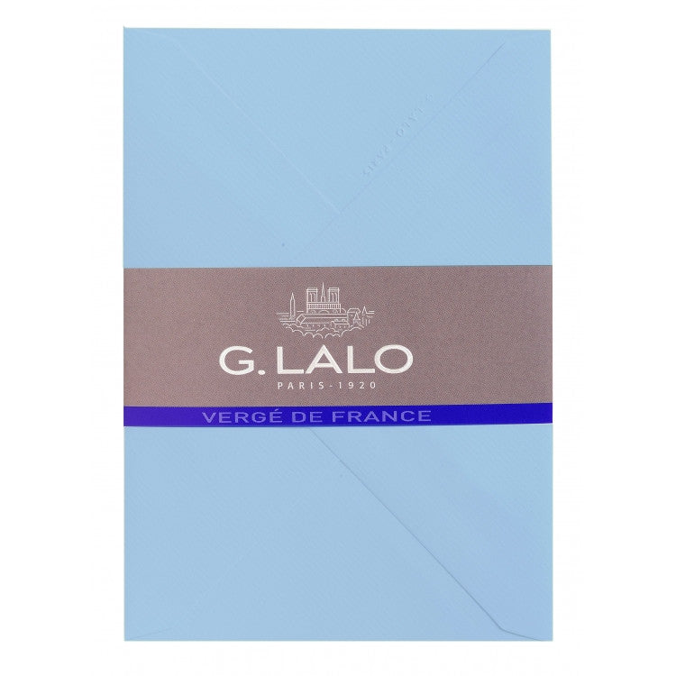 G. Lalo "Verge de France" Envelope, Blue, 25 envelopes, 4 1/2" x 6 1/4" | Atlas Stationers.