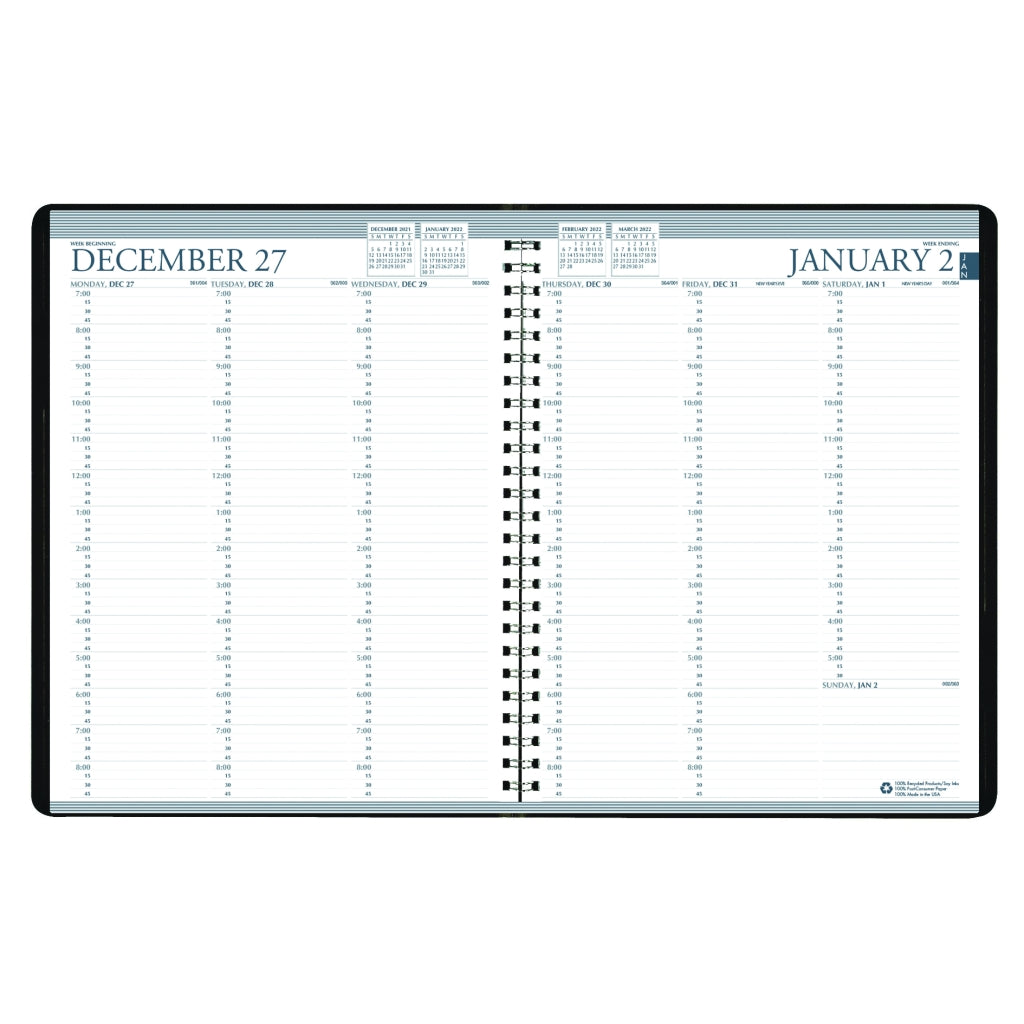 House of Doolittle Professional Weekly Planner - 8 1/2" x 11" - Black Cover | Atlas Stationers.