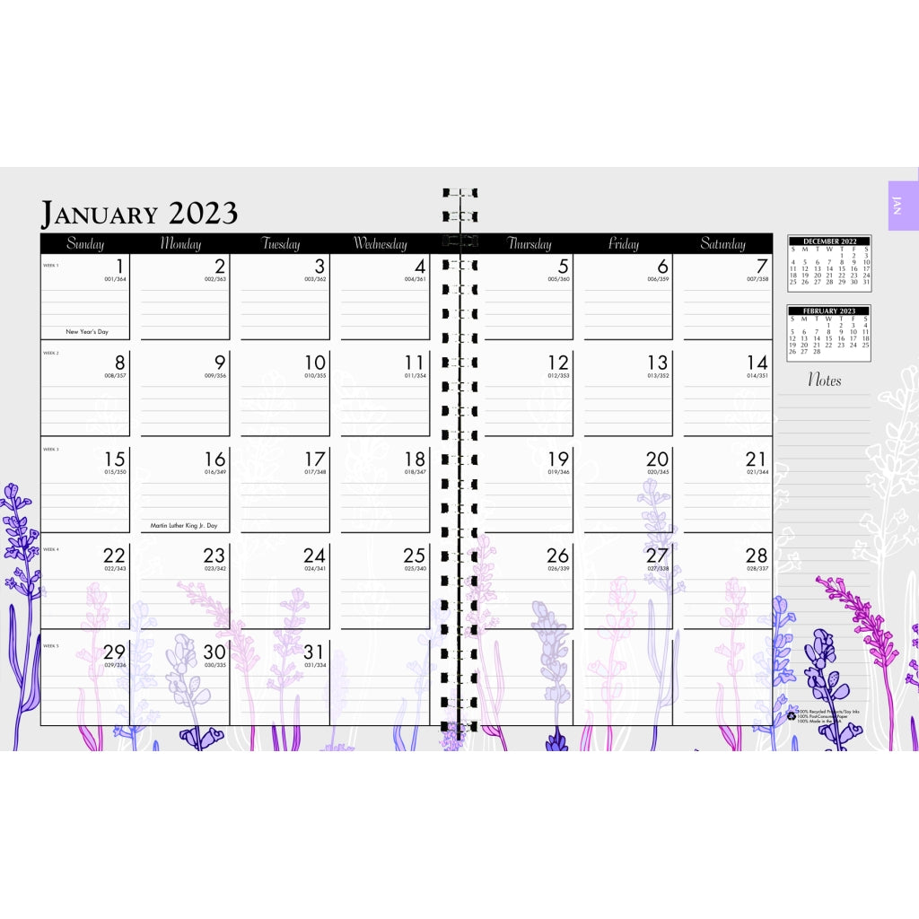 House of Doolittle Wildflower Weekly/Monthly 7 Day Planner - 7" x 9" | Atlas Stationers.