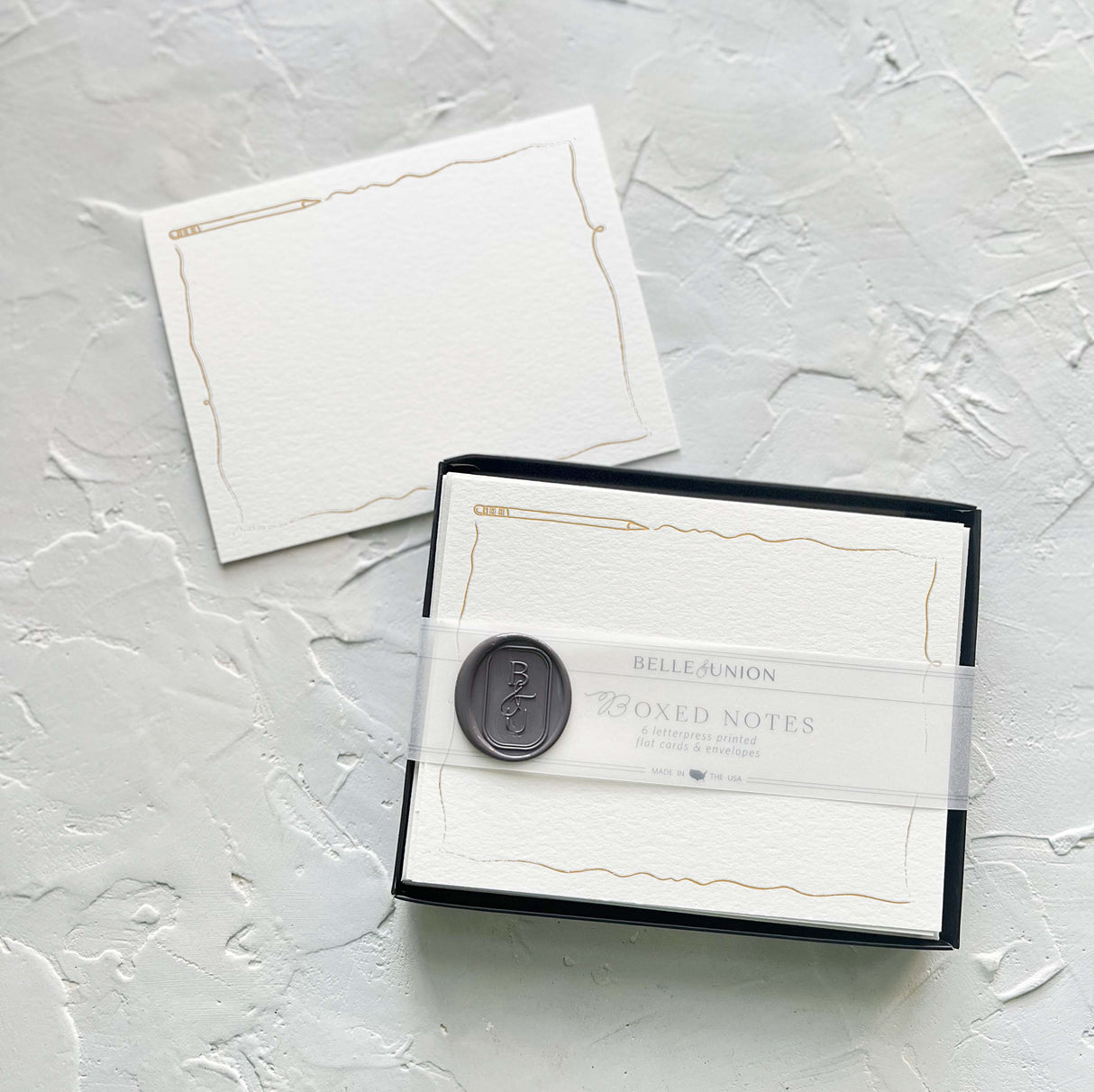 Pencil Boxed Notes, set of 6 cards