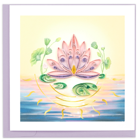 Quilled Special Anniversary Lotus Flower Greeting Card