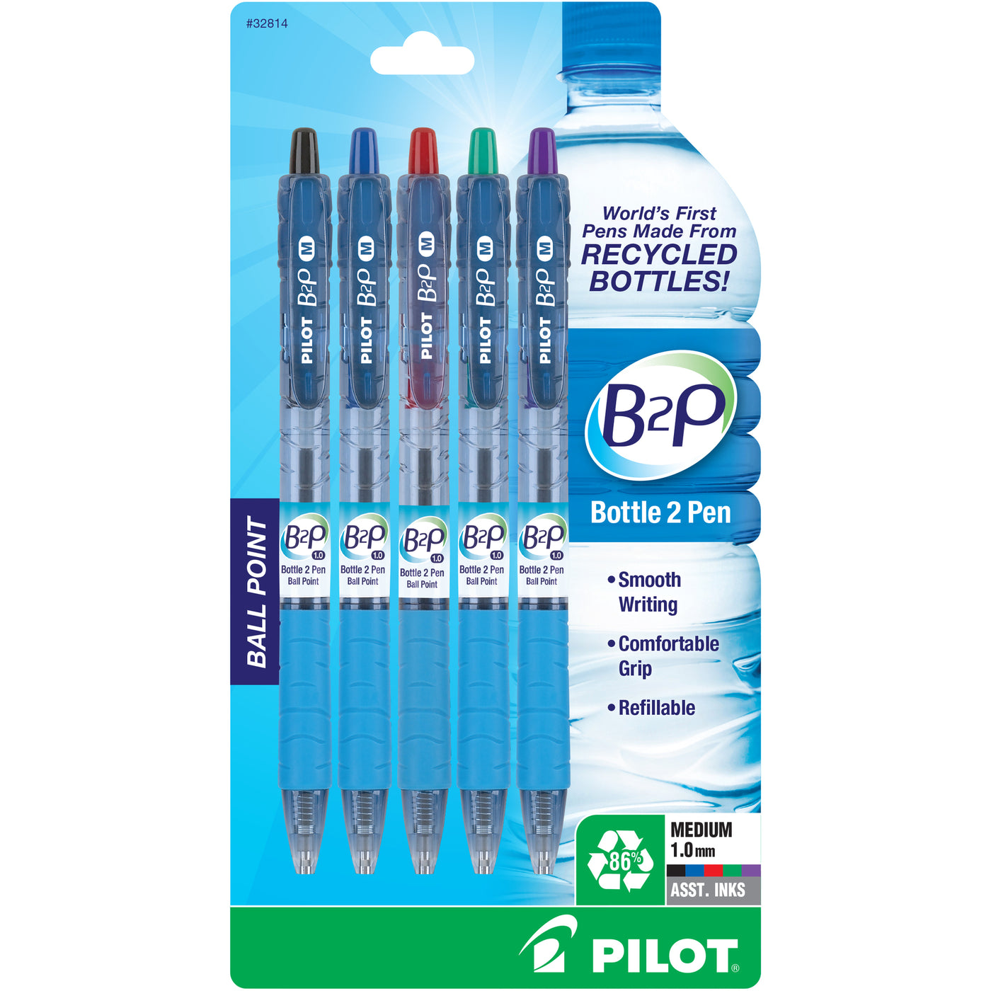 Pilot Recycled B2P Retractable Ballpoint Pens | Atlas Stationers.