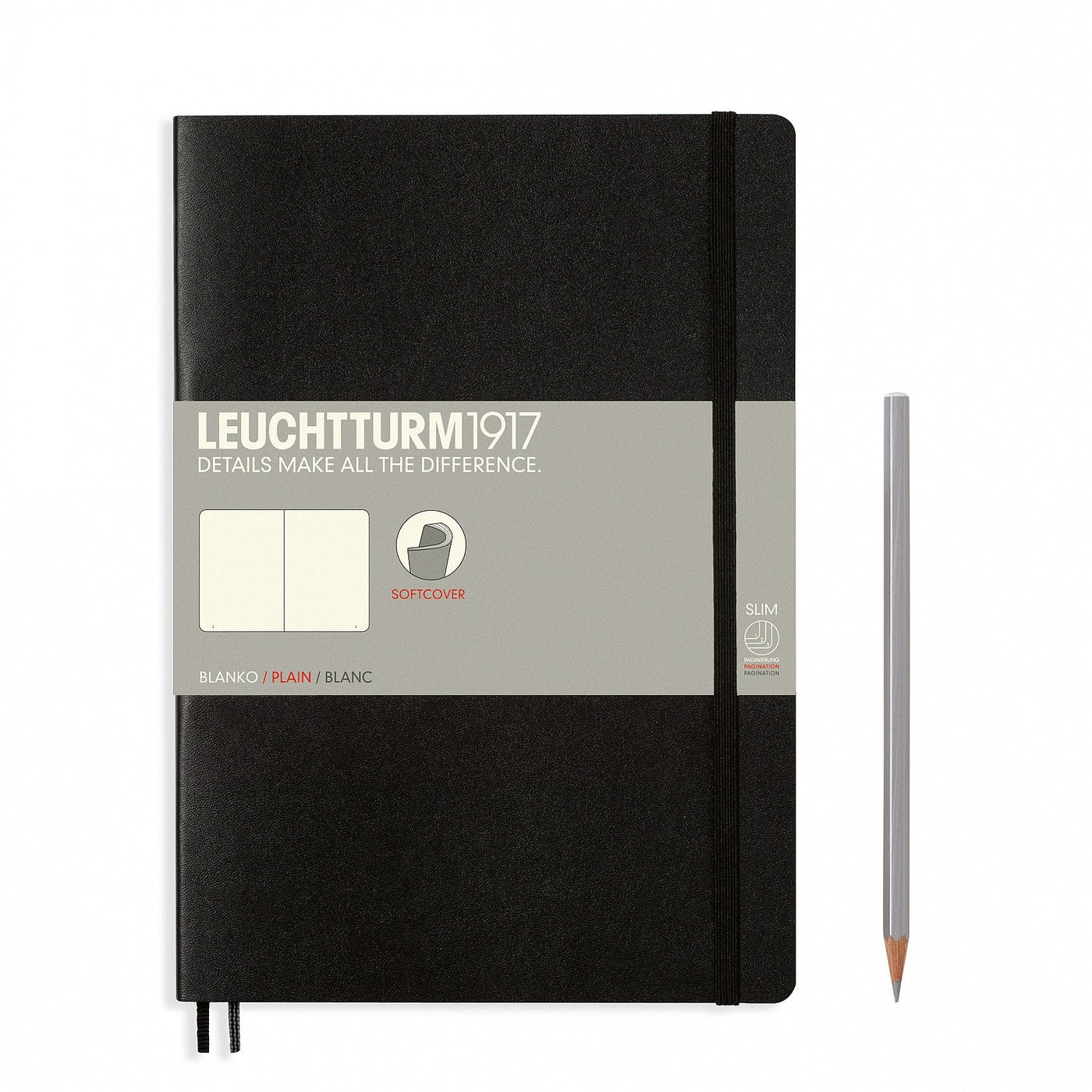 Leuchtturm B5 Softcover Notebook - Black - Plain | Atlas Stationers.