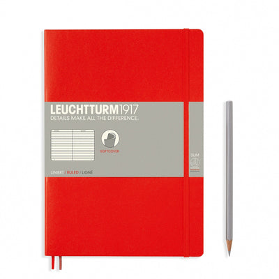 Leuchtturm B5 Softcover Notebook - Red - Ruled | Atlas Stationers.