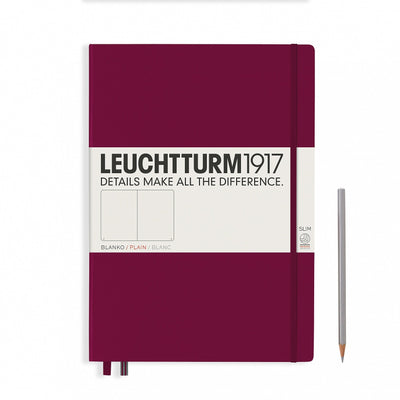 Leuchtturm A4+ Master Slim Hardcover Notebook - Port Red - Plain | Atlas Stationers.
