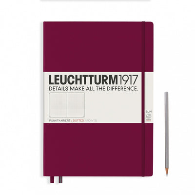 Leuchtturm A4+ Master Slim Hardcover Notebook - Port Red - Dot Grid | Atlas Stationers.