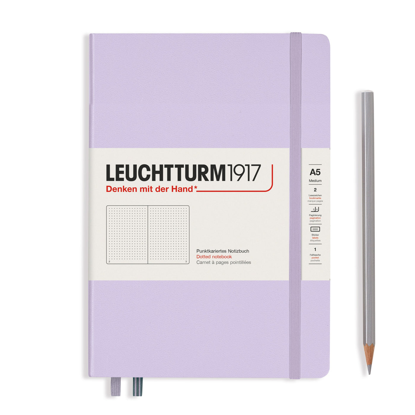 Leuchtturm A5 Hardcover Notebook - Lilac - Dot Grid | Atlas Stationers.
