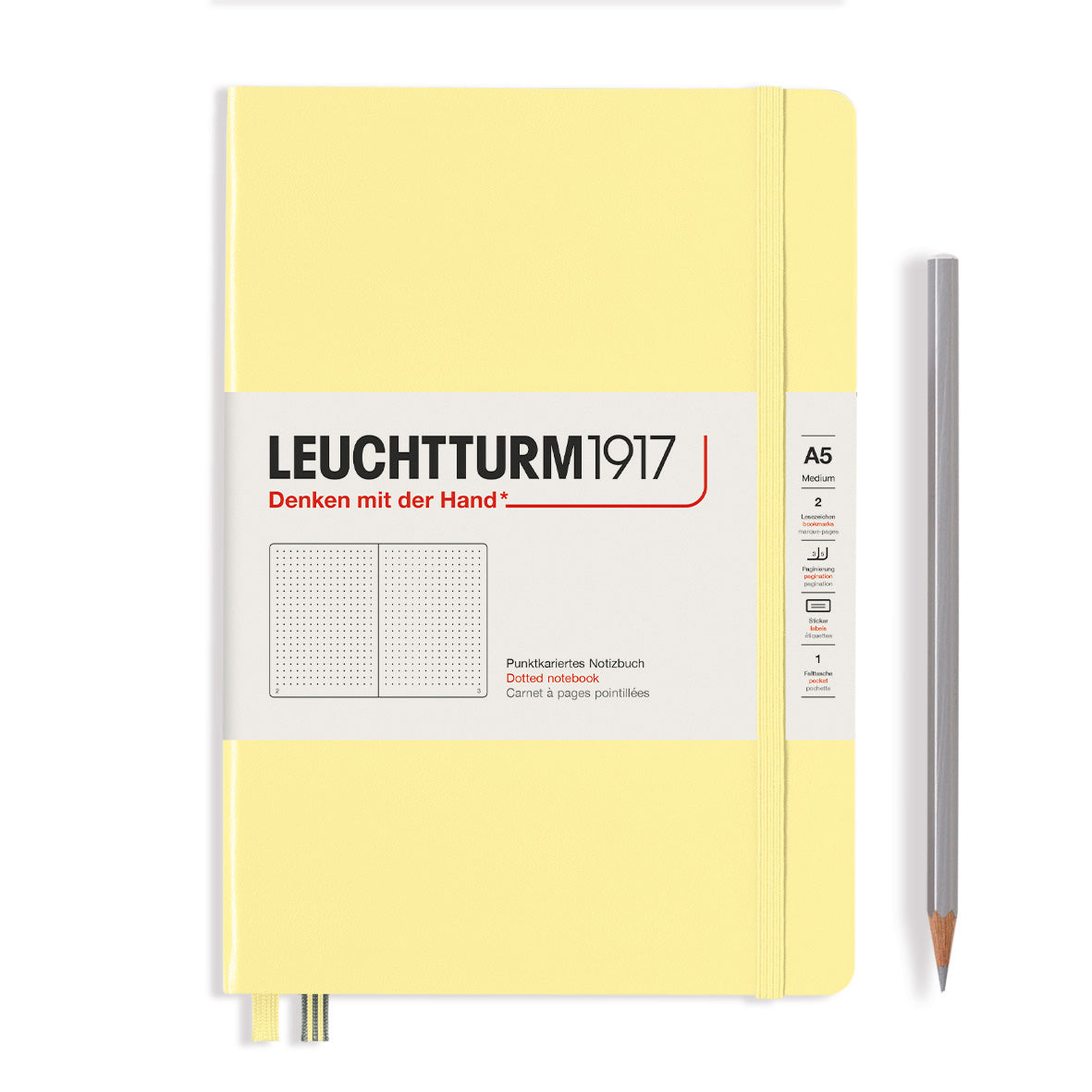 Leuchtturm A5 Hardcover Notebook - Vanilla - Dot Grid | Atlas Stationers.