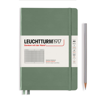 Leuchtturm A5 Hardcover Notebook - Olive - Squared | Atlas Stationers.