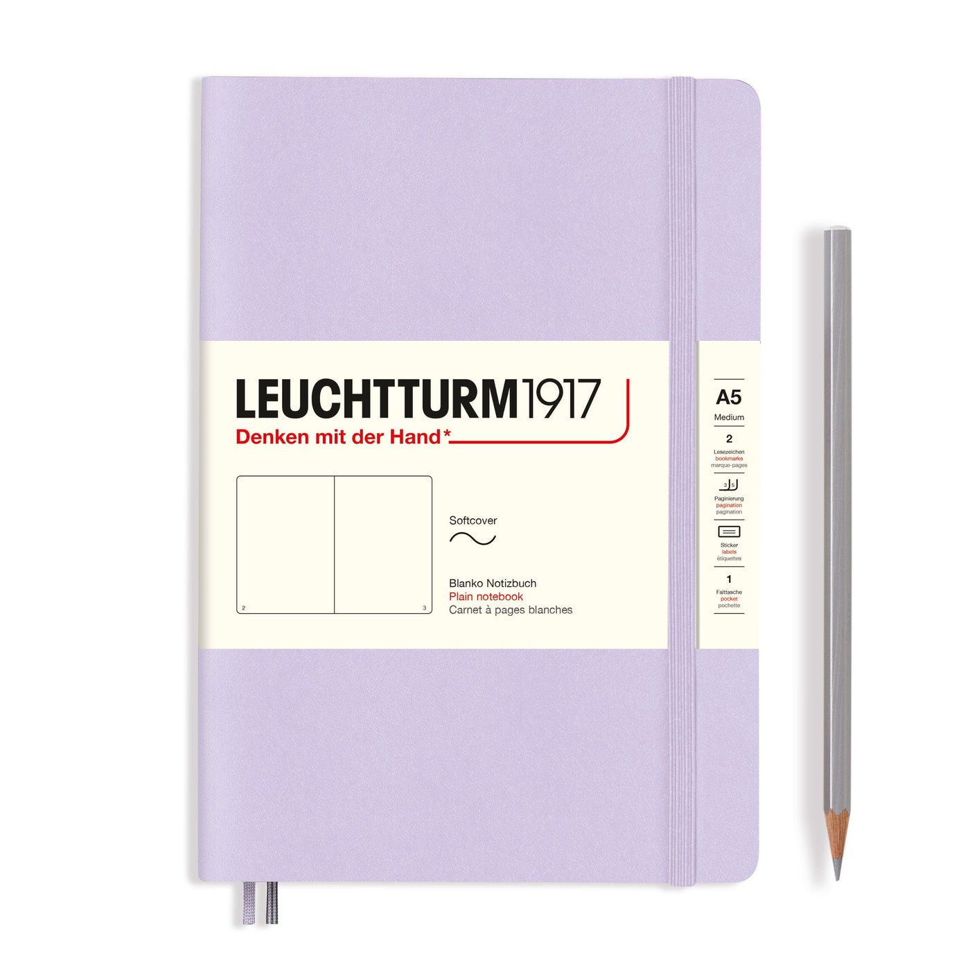 Leuchtturm A5 Softcover Notebook - Lilac - Plain | Atlas Stationers.