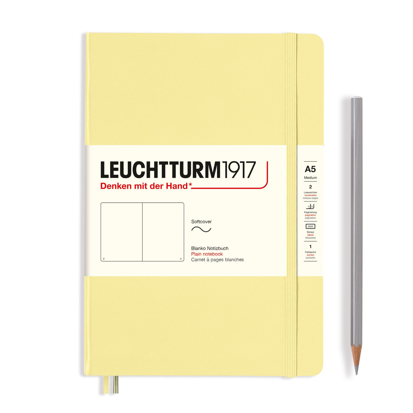Leuchtturm A5 Softcover Notebook - Vanilla - Plain | Atlas Stationers.