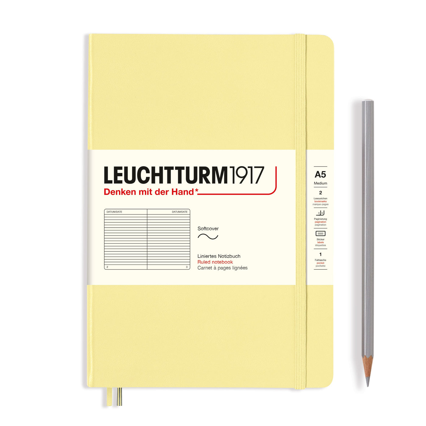 Leuchtturm A5 Softcover Notebook - Vanilla - Ruled | Atlas Stationers.
