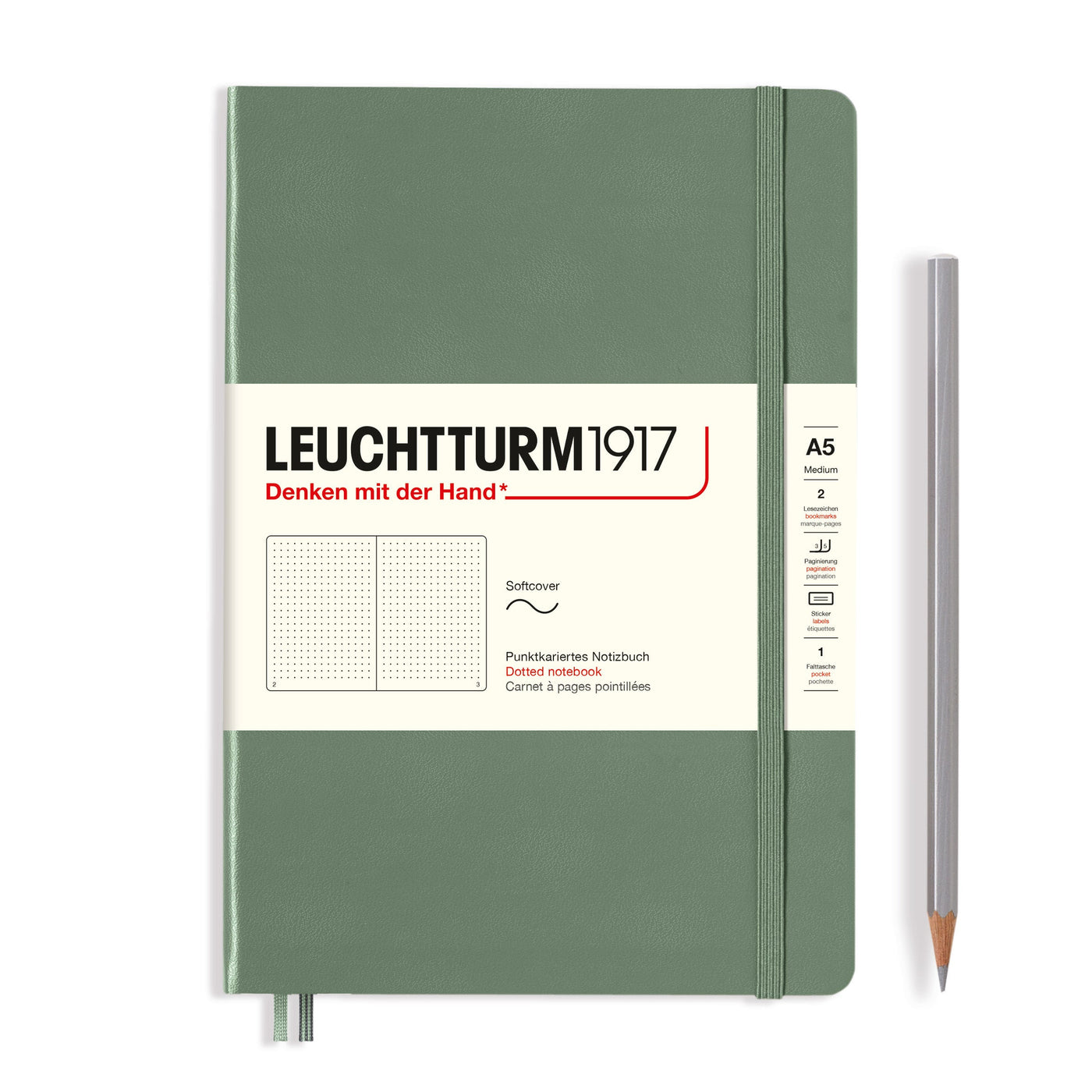 Leuchtturm A5 Softcover Notebook - Olive - Dot Grid | Atlas Stationers.
