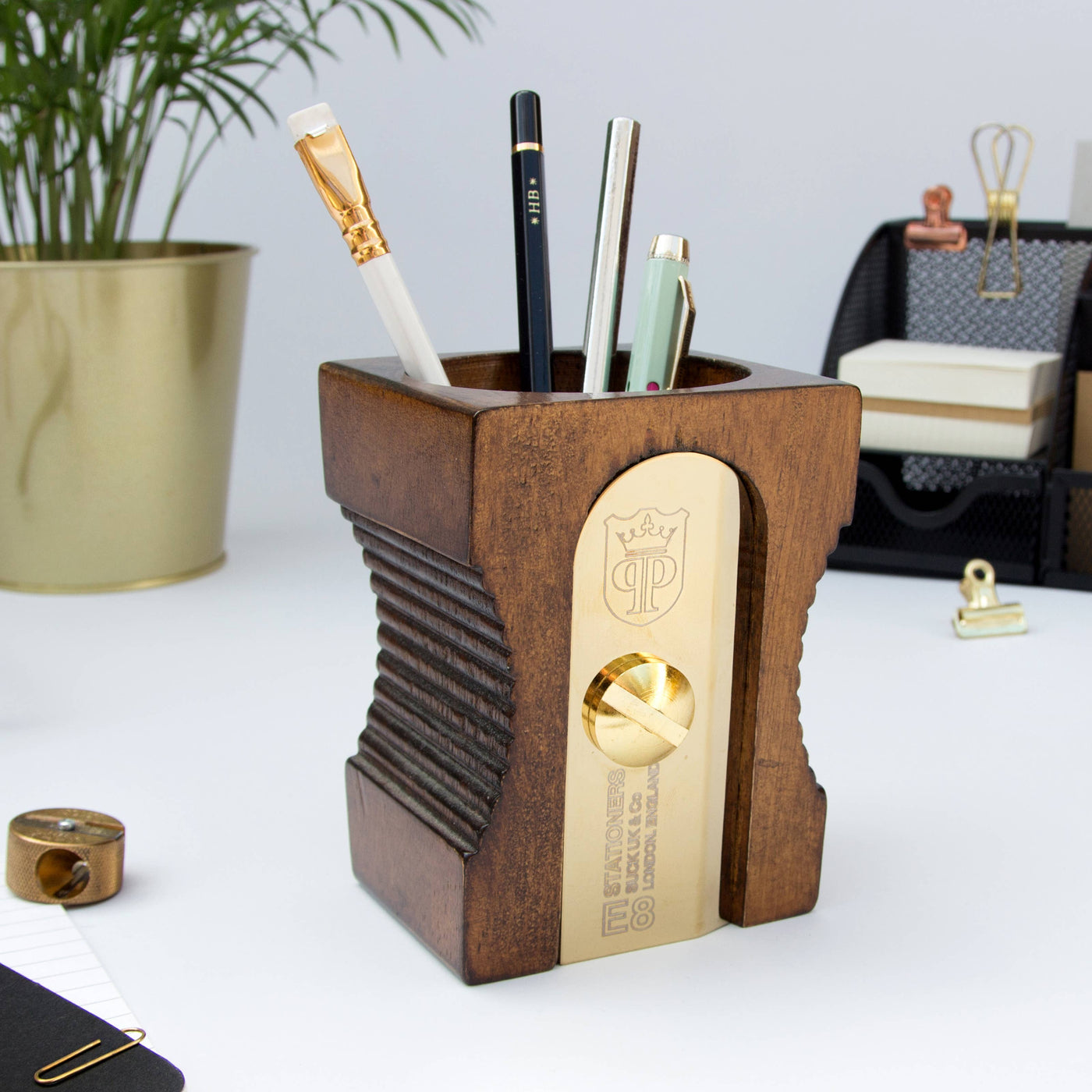 Wooden Sharpener Desk Tidy | Atlas Stationers