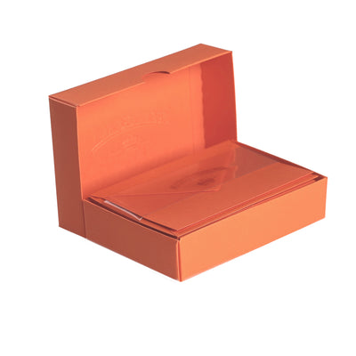 Vellum Stationery Set - Smooth Finish, Flat Card - 3 1/2" x 5 1/2" - Orange | Atlas Stationers.