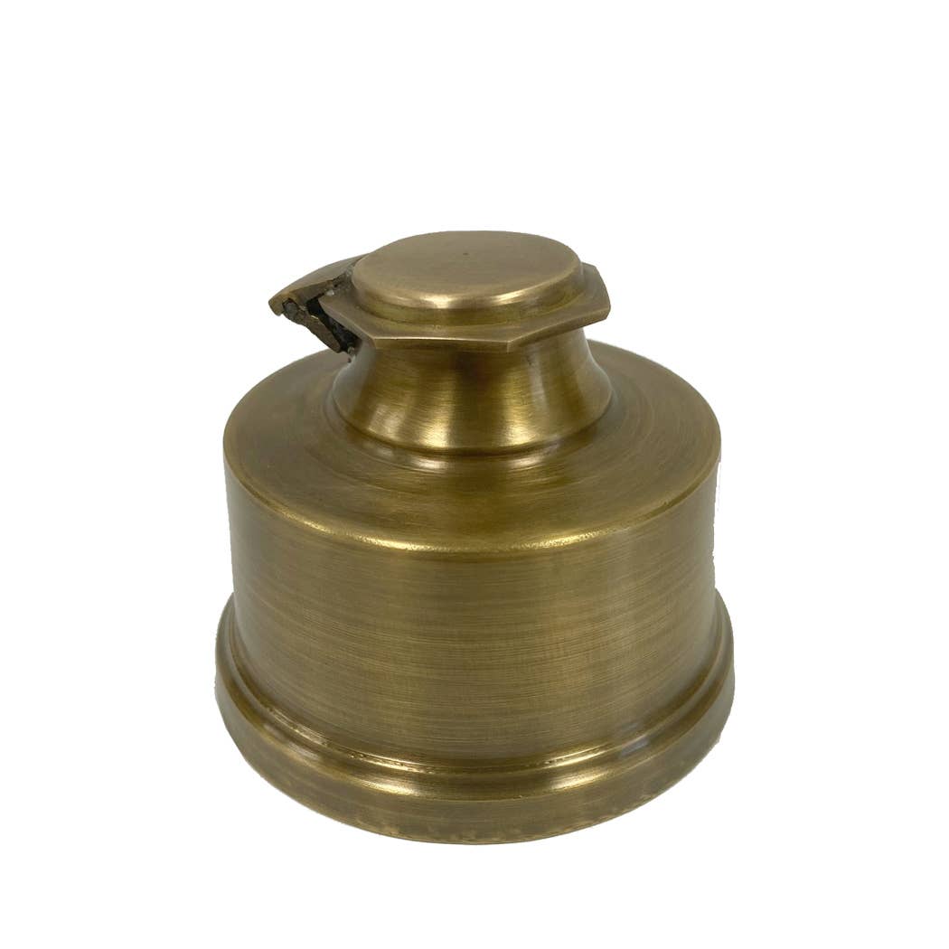 3-1/4" Antiqued Brass Historical Inkwell