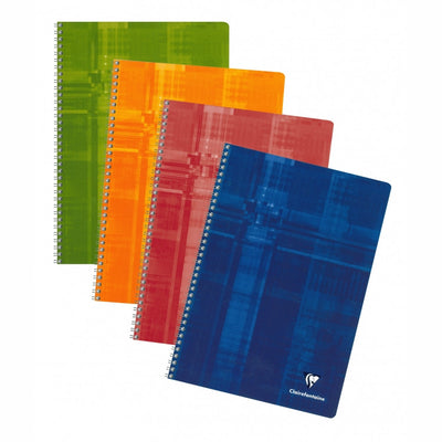 Clairefontaine Wirebound Notebook - French ruled 60 sheets - 6 3/4 x 8 3/4 - Assorted | Atlas Stationers.