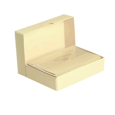 Vellum Stationery Set - Smooth Finish, Flat Card - 3 1/2" x 5 1/2" - Butter | Atlas Stationers.