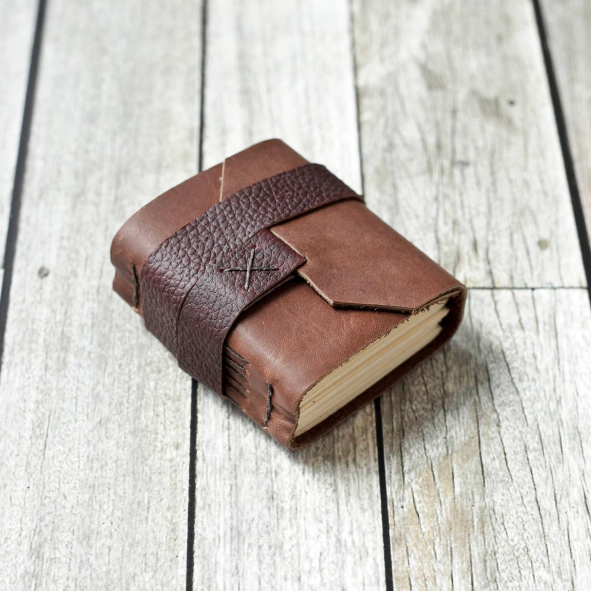 Chunky Leather Travel Journal: Bright White