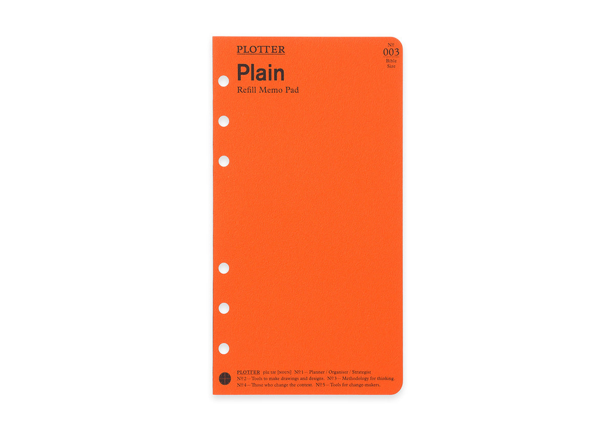 Plotter Refill Memo Pad - Plain - Bible Size