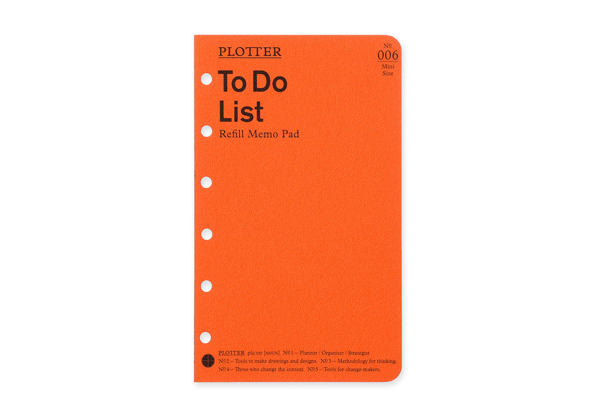 Plotter Refill Memo Pad - To Do List - Mini Size