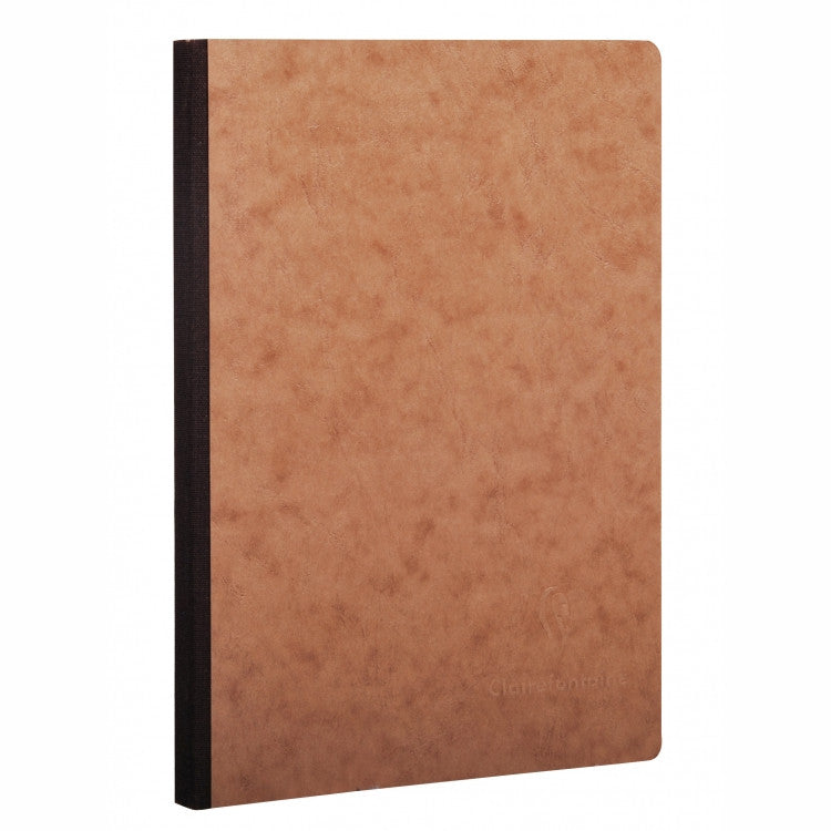 Clairefontaine Clothbound Notebook w/ elastic closure  - Ruled 96 sheets - 6 x 8 1/4 - Tan | Atlas Stationers.