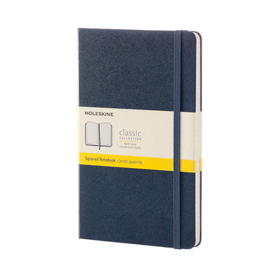Moleskine Large Classic Hard Cover Notebook - Sapphire Blue - Squared | Atlas Stationers.