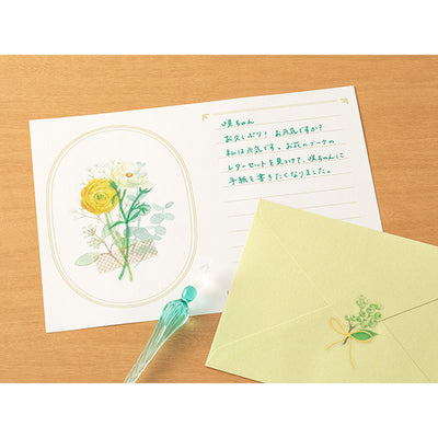 Midori Letterpress Stationery - Bouquet Green | Atlas Stationers.