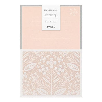 Midori Letterpress Stationery - Flower Pink | Atlas Stationers.