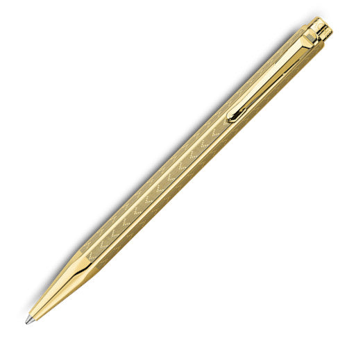 Caran d'Ache 849 Ecridor Ballpoint Pen - Chevron Gold | Atlas Stationers.