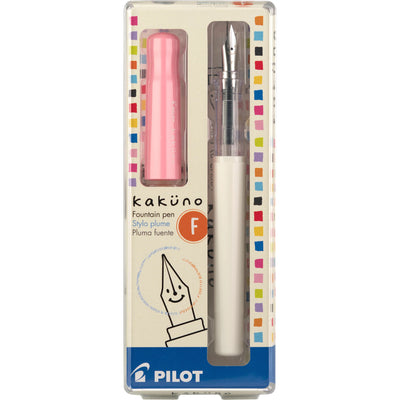 Pilot Kakuno Fountain Pen - White & Pink | Atlas Stationers.