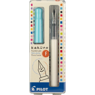 Pilot Kakuno Fountain Pen - White & Turquoise | Atlas Stationers.