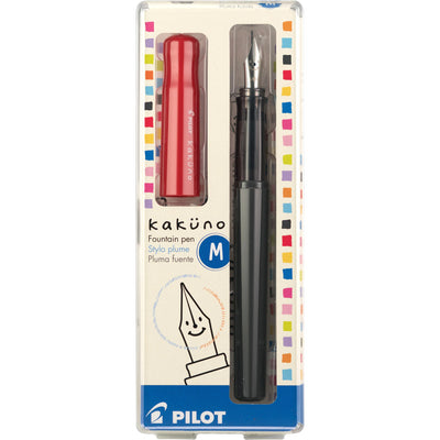 Pilot Kakuno Fountain Pen - Gray & Red | Atlas Stationers.