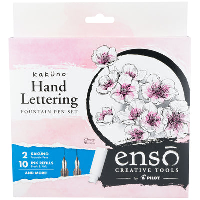 Pilot Enso Kakuno Fountain Pen Hand Lettering Kit - Cherry Blossom | Atlas Stationers.