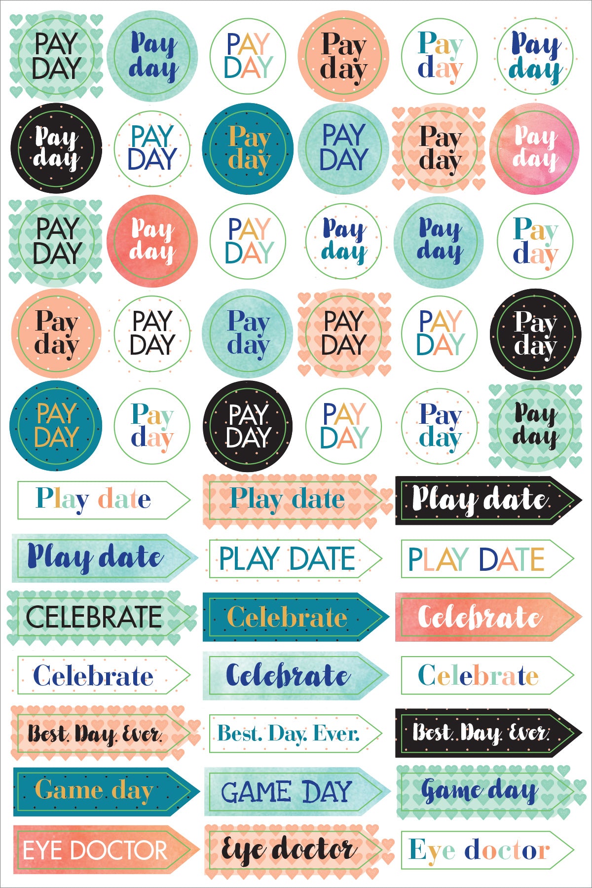 ESSENTIALS MOM'S PLANNER STICKERS | Atlas Stationers.