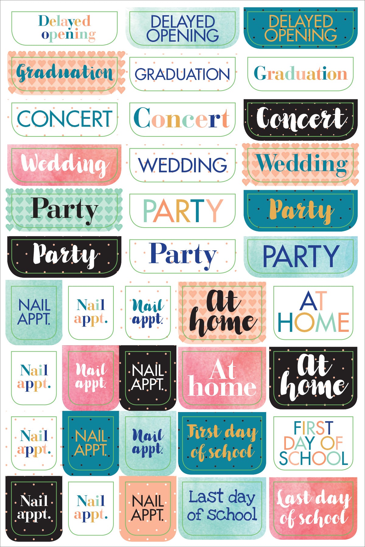ESSENTIALS MOM'S PLANNER STICKERS | Atlas Stationers.