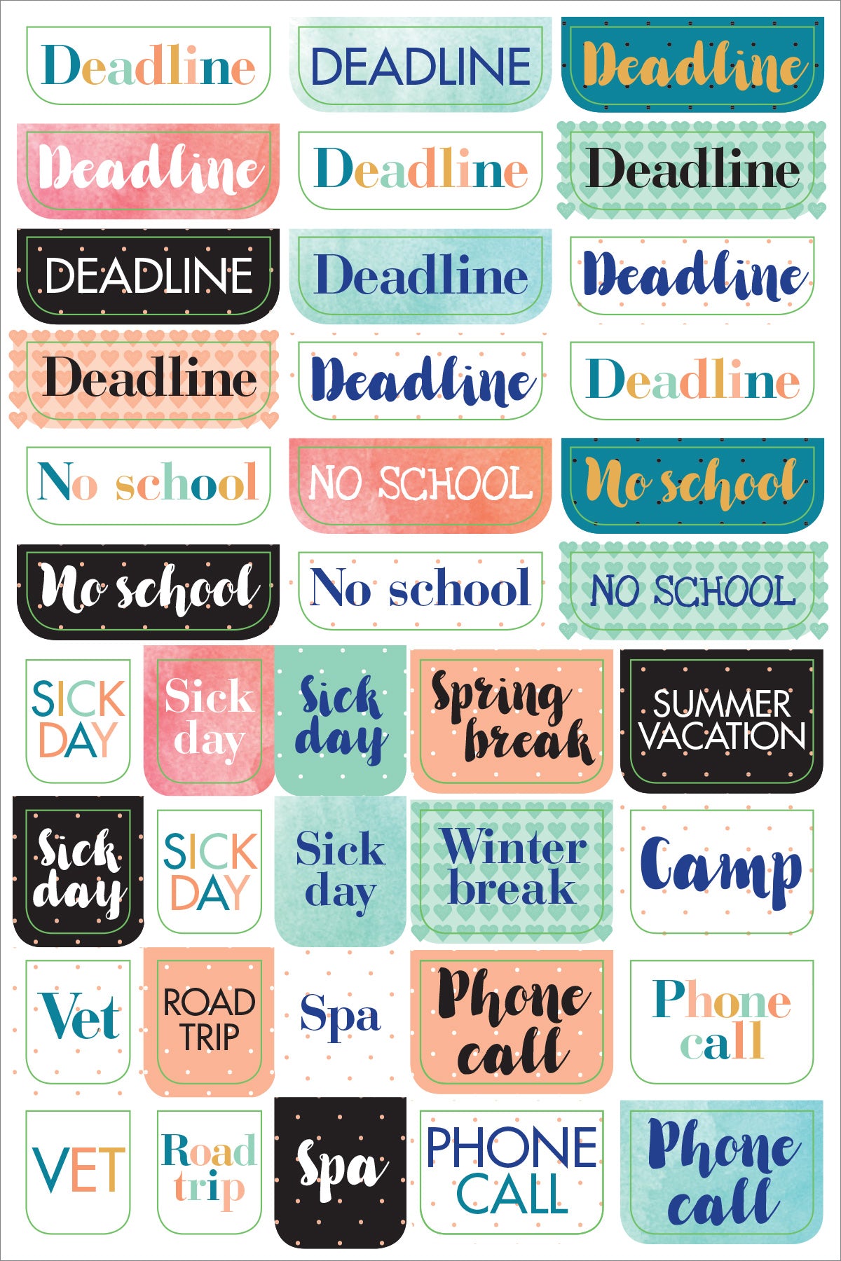 ESSENTIALS MOM'S PLANNER STICKERS | Atlas Stationers.