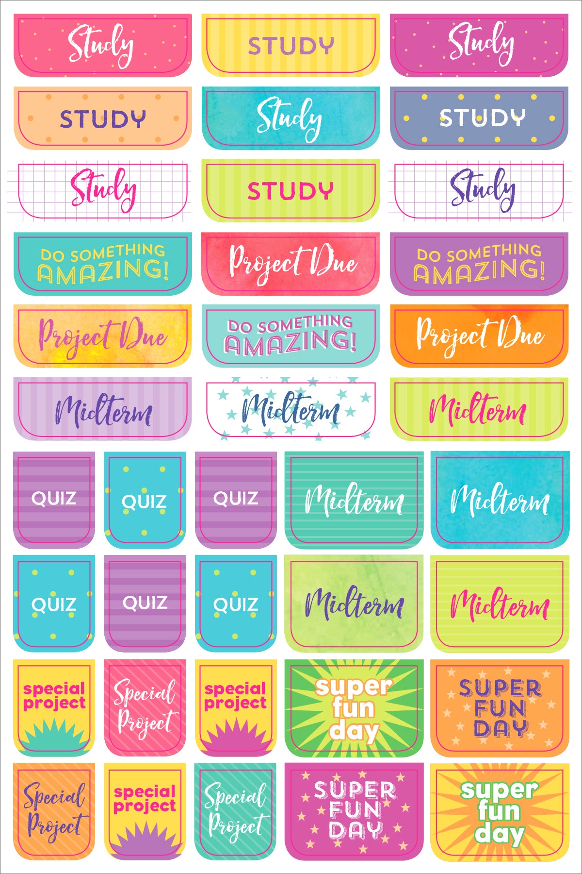School/College Planner Stickers
