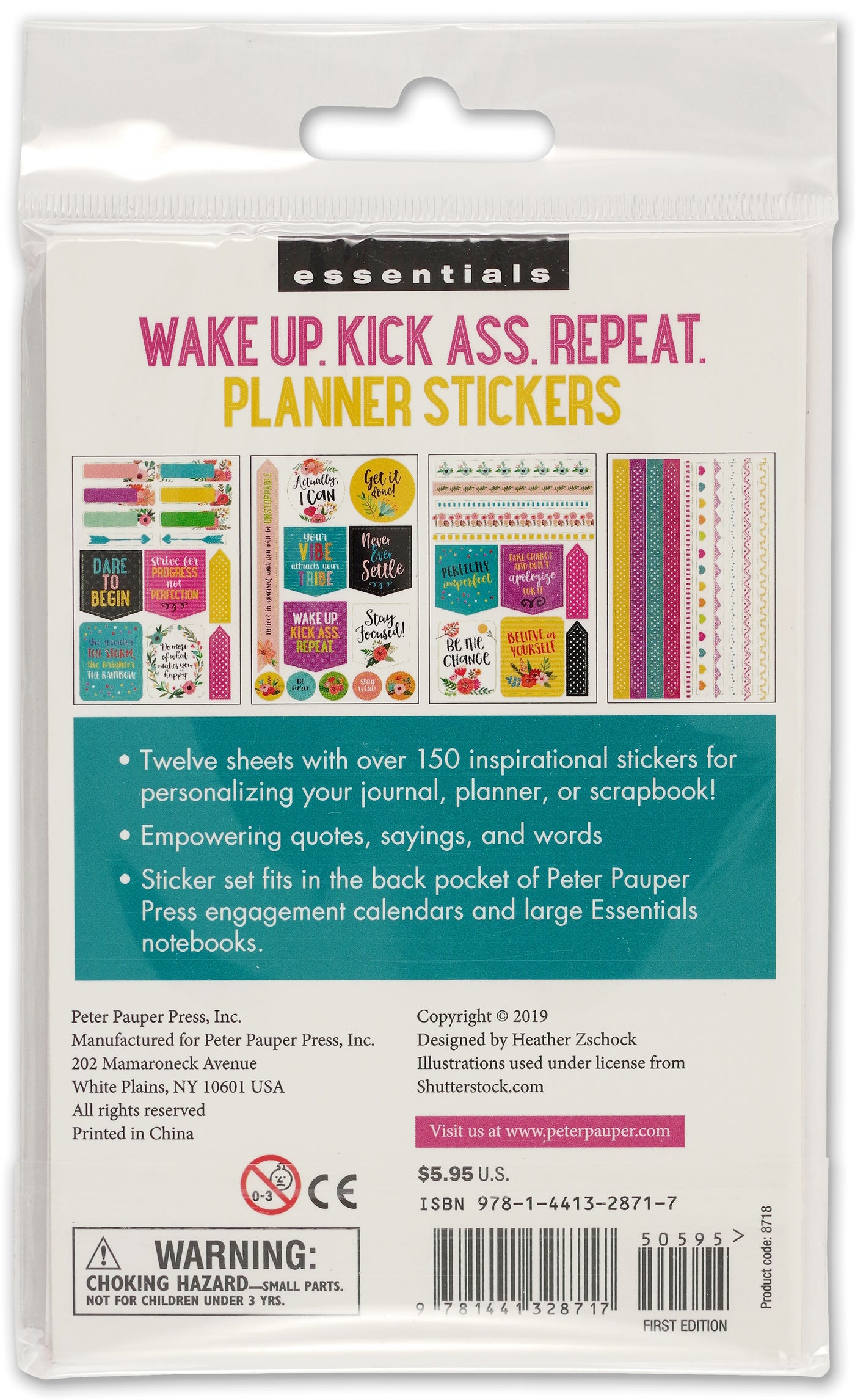 ESSENTIALS WAKE UP, KICK ASS, REPEAT. PLANNER STICKERS | Atlas Stationers.